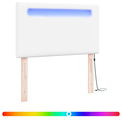 LED Kopfteil Weiß Kunstleder