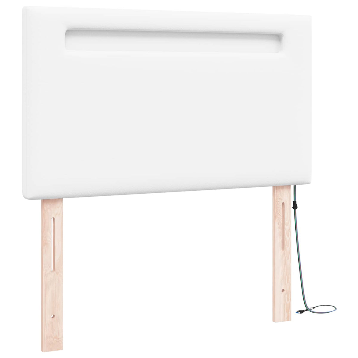 LED Kopfteil Weiß Kunstleder