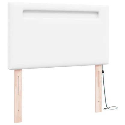 LED Kopfteil Weiß Kunstleder