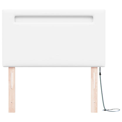 LED Kopfteil Weiß Kunstleder