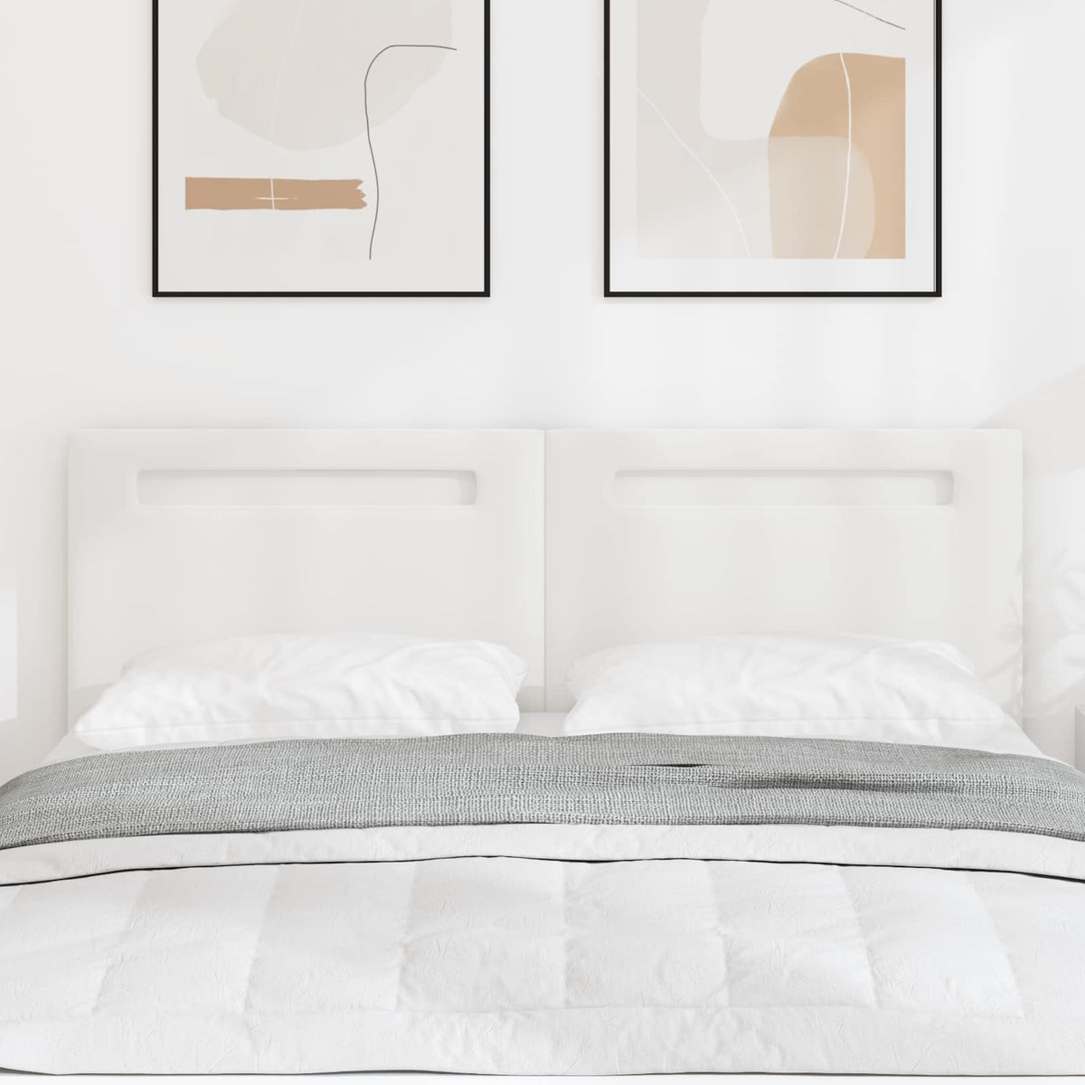 LED Kopfteil Weiß 144 cm Kunstleder