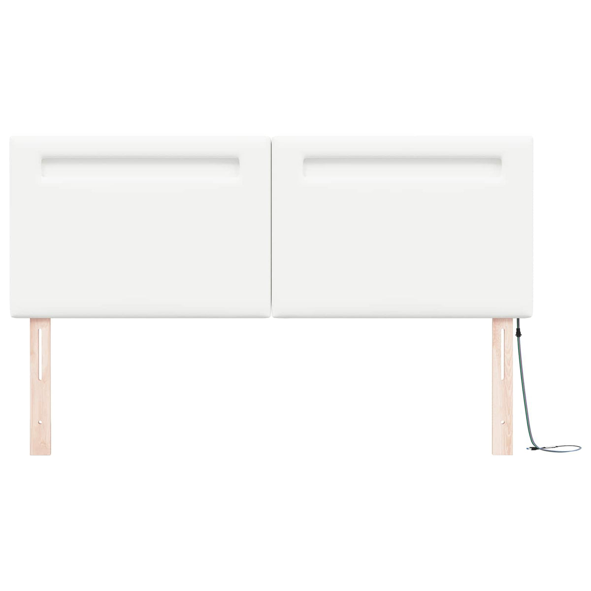 LED Kopfteil Weiß 144 cm Kunstleder