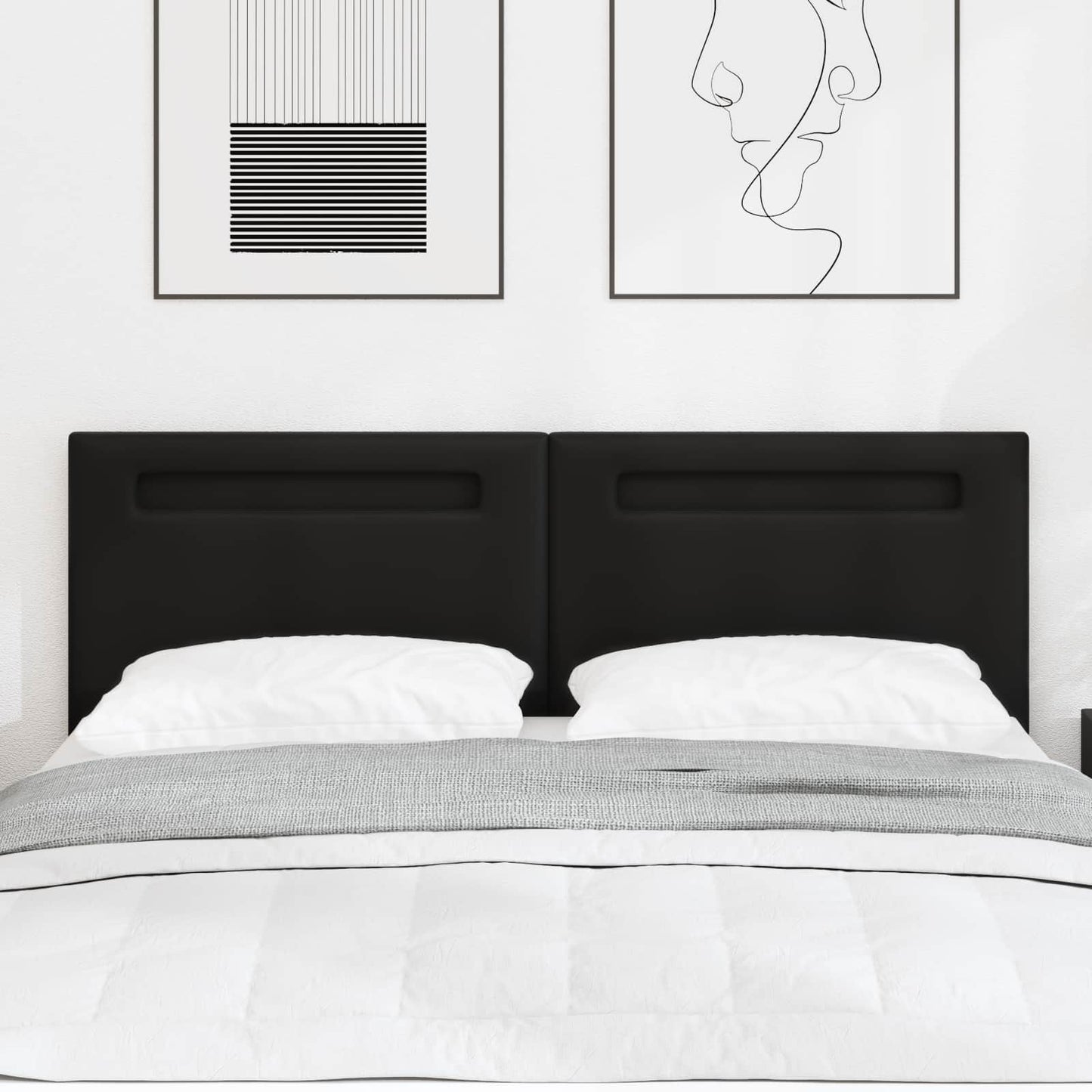 LED Kopfteil Schwarz 160 cm Kunstleder