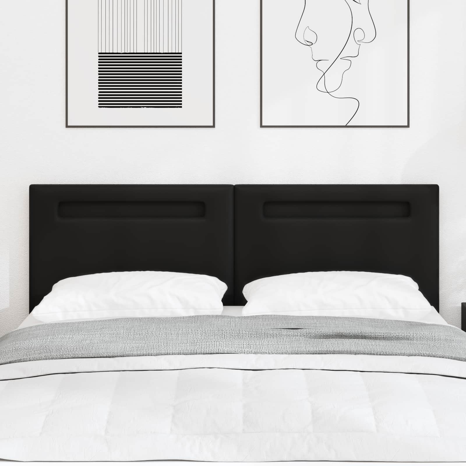 LED Kopfteil Schwarz 160 cm Kunstleder