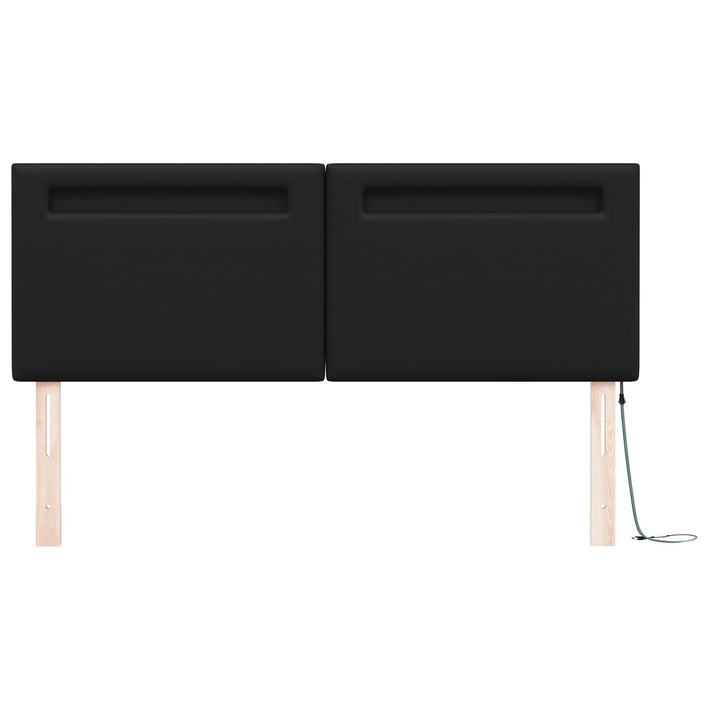 LED Kopfteil Schwarz 160 cm Kunstleder
