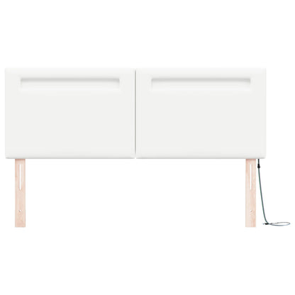LED Kopfteil Weiß Kunstleder