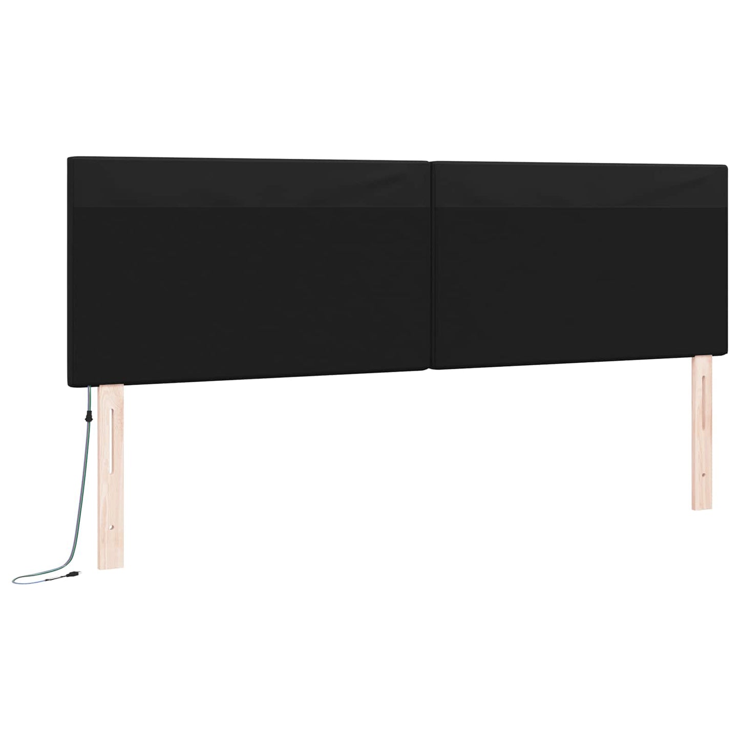 LED Kopfteil Schwarz Kunstleder