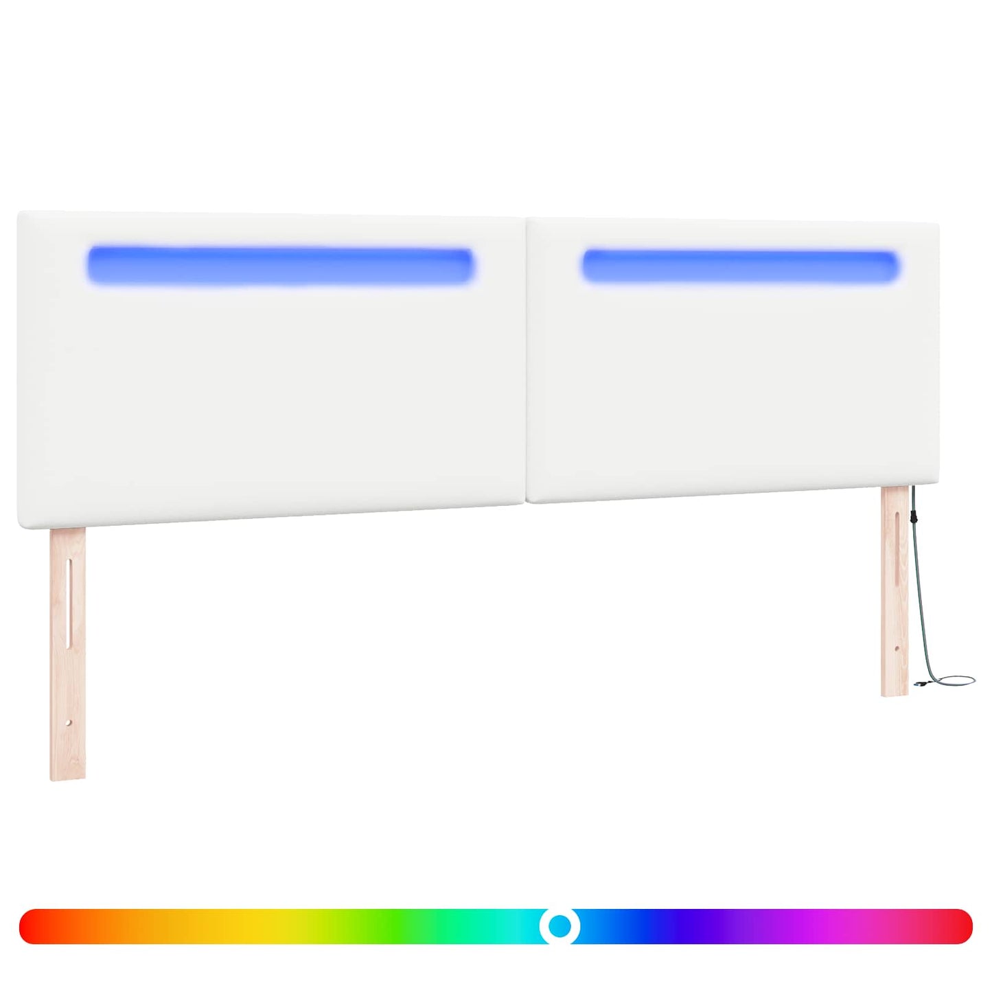 LED Kopfteil Weiß 180 cm Kunstleder