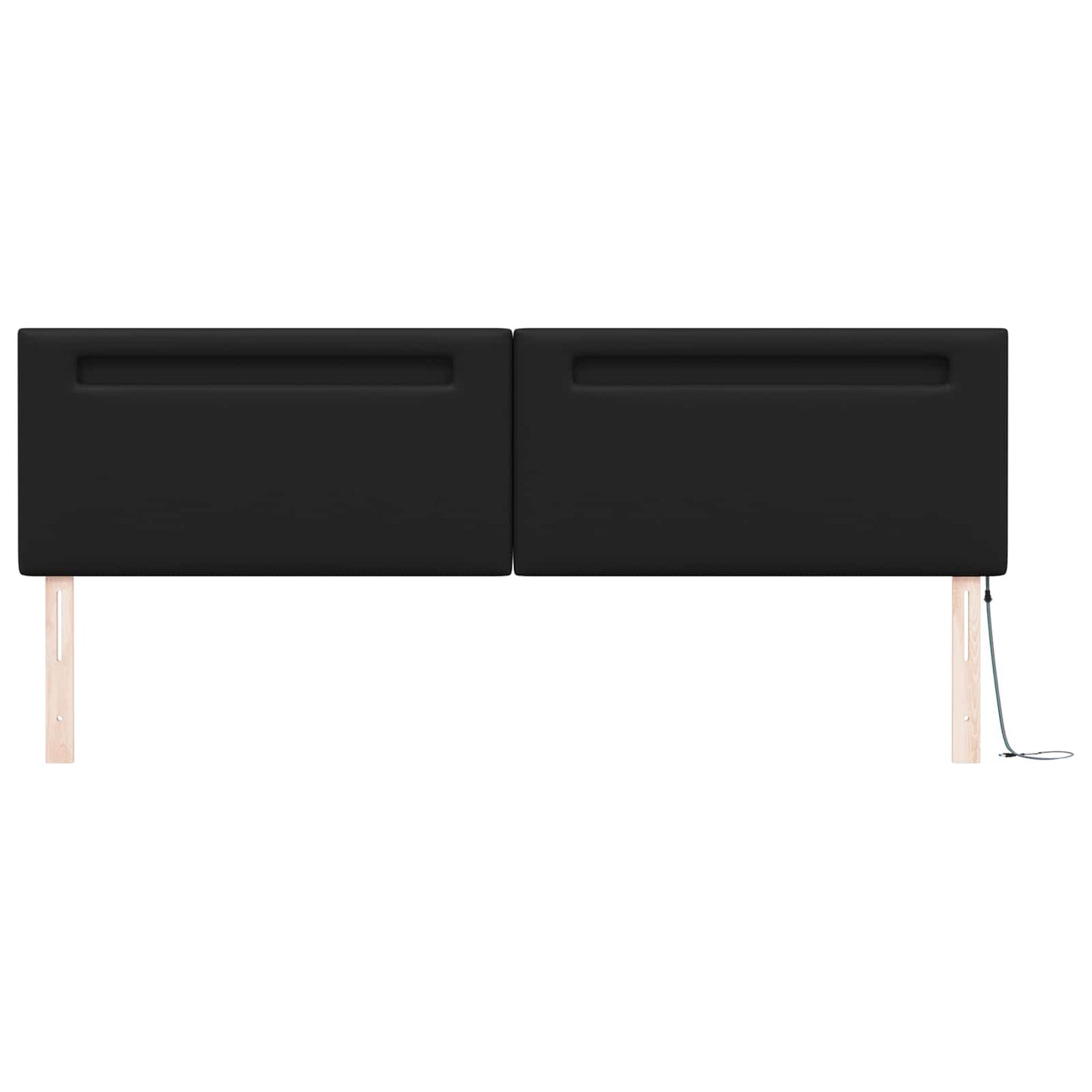 LED Kopfteil Schwarz Kunstleder