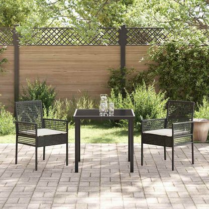 Gartenstuhl 2 stk. Schwarz Poly-Rattan