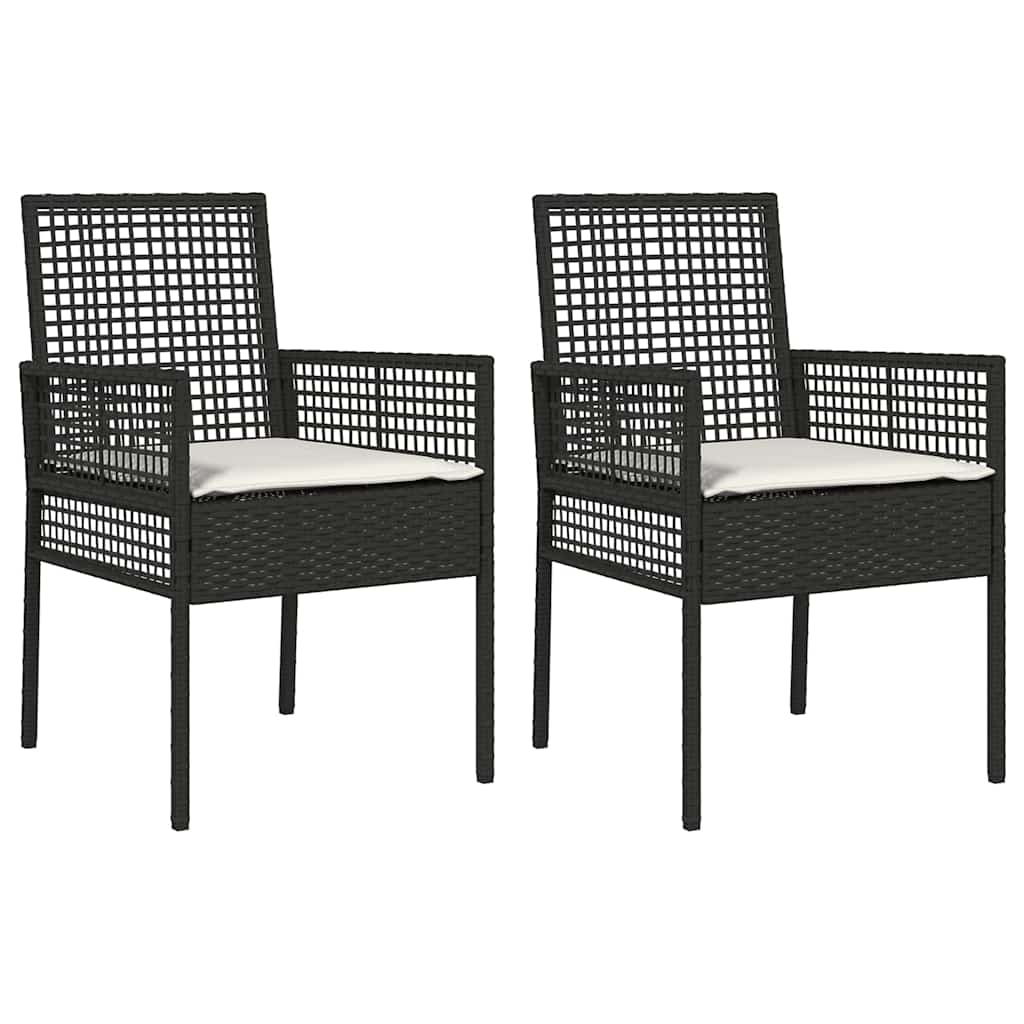 Gartenstuhl 2 Stk. Schwarz Poly-Rattan