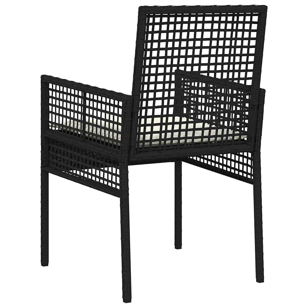 Gartenstuhl 2 Stk. Schwarz Poly-Rattan