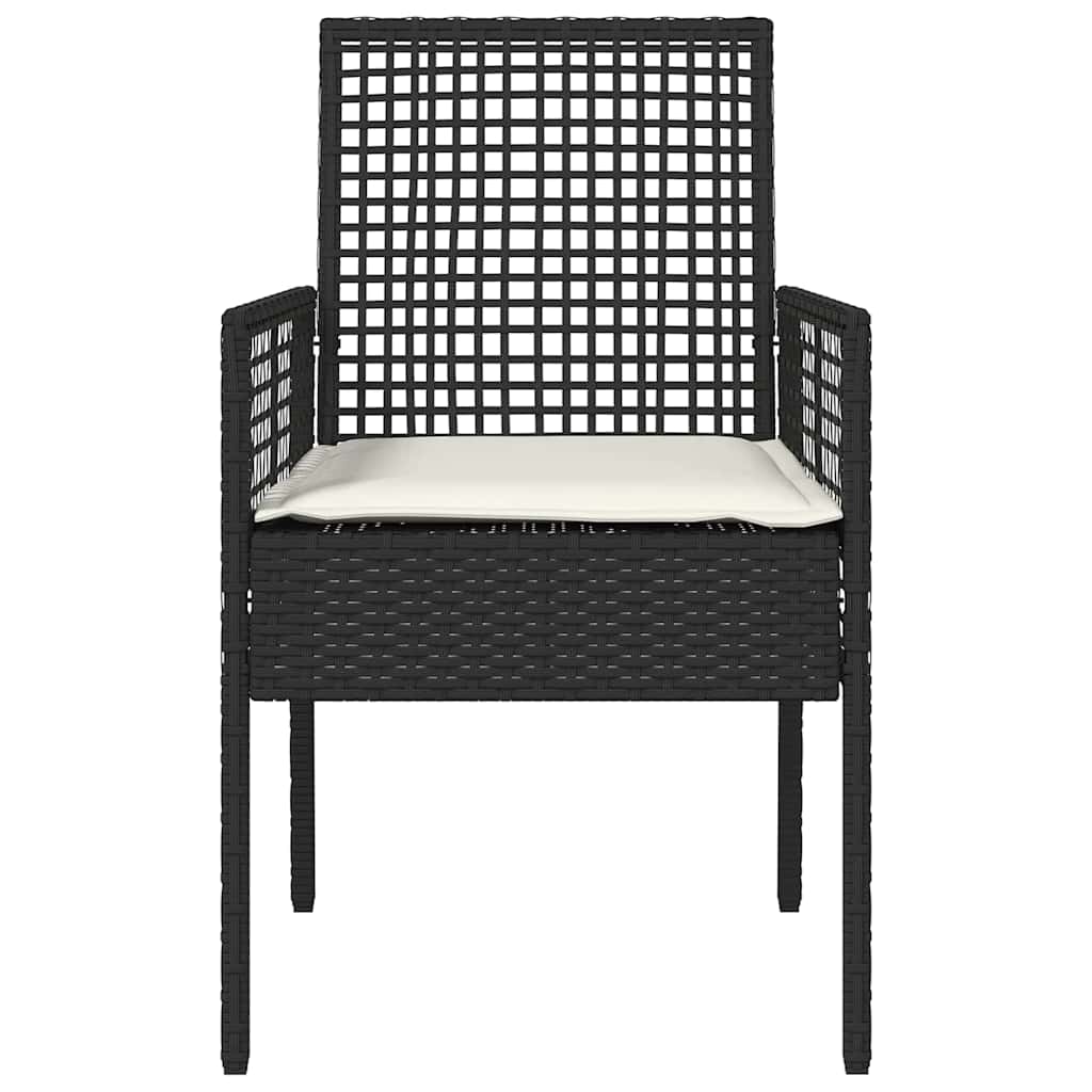 Gartenstuhl 2 Stk. Schwarz Poly-Rattan