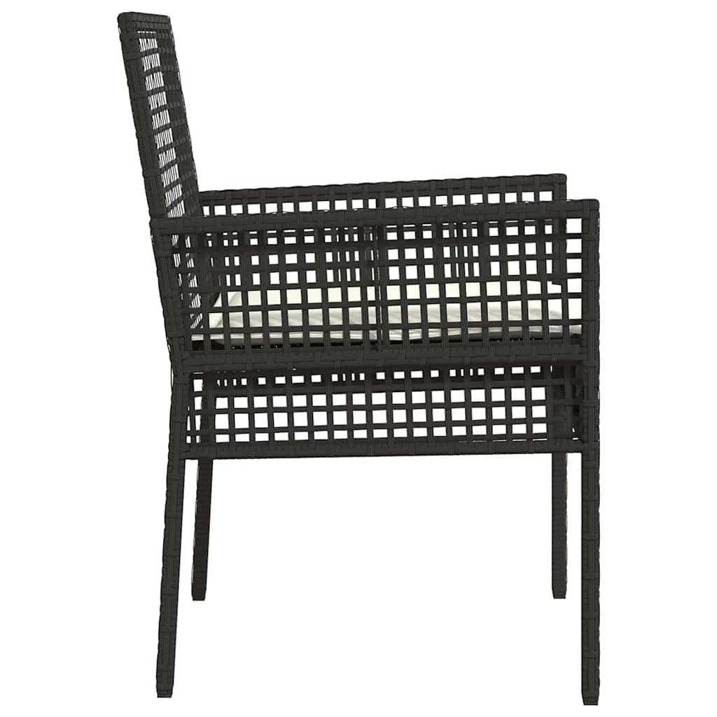 Gartenstuhl 2 Stk. Schwarz Poly-Rattan