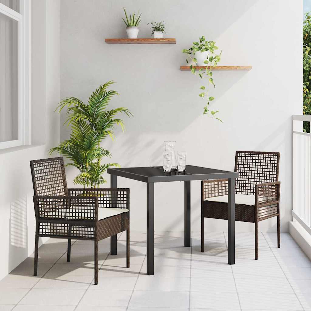 Gartenstuhl 2 Stk. Braun Poly-Rattan