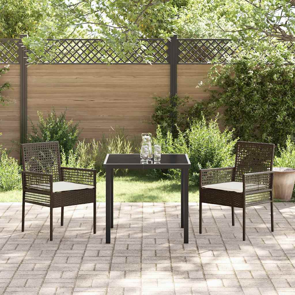 Gartenstuhl 2 Stk. Braun Poly-Rattan