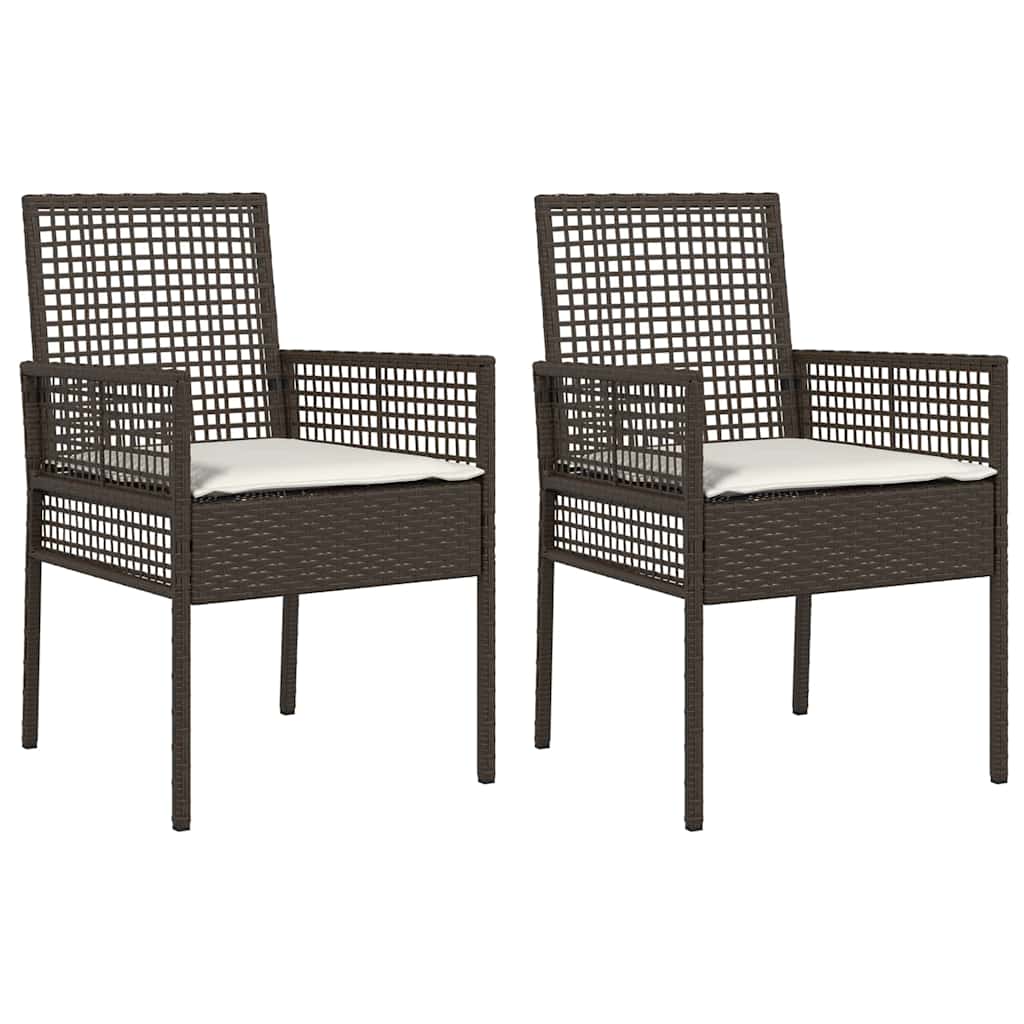 Gartenstuhl 2 Stk. Braun Poly-Rattan