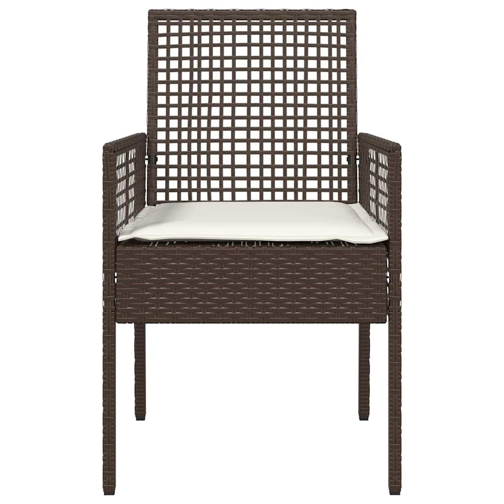 Gartenstuhl 2 Stk. Braun Poly-Rattan