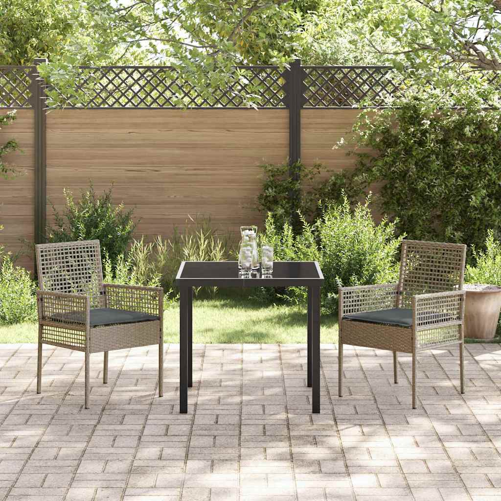Gartenstuhl 2 Stk. Grau Poly-Rattan