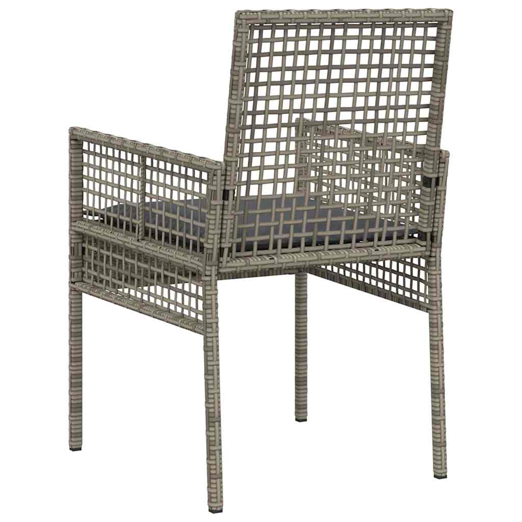 Gartenstuhl 2 Stk. Grau Poly-Rattan