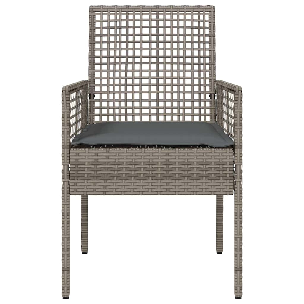 Gartenstuhl 2 Stk. Grau Poly-Rattan