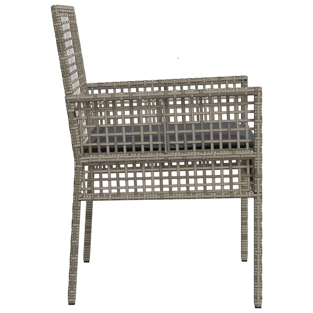 Gartenstuhl 2 Stk. Grau Poly-Rattan