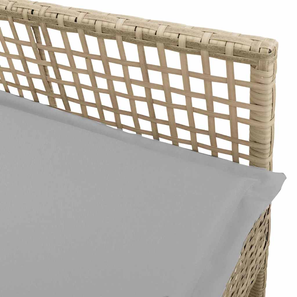 Gartenstuhl 2 Stk. Beige Poly-Rattan