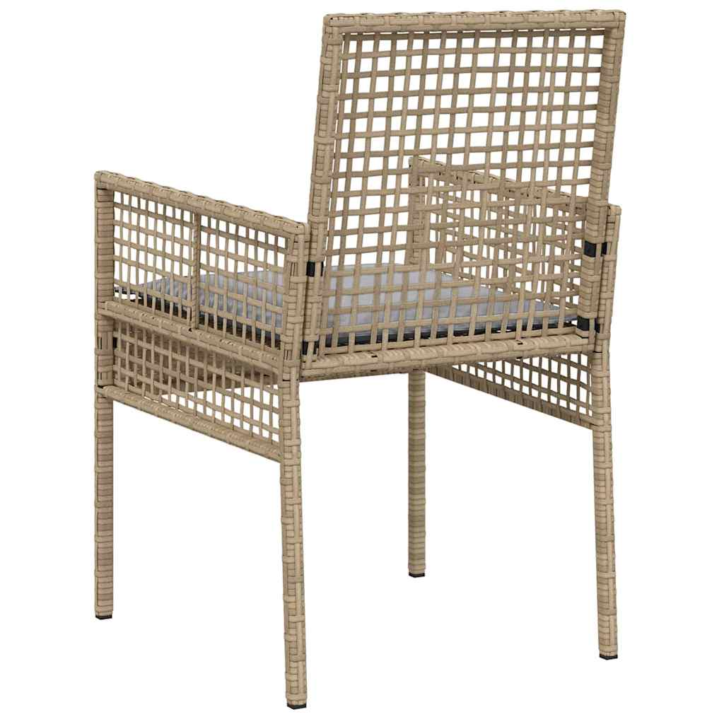 Gartenstuhl 2 Stk. Beige Poly-Rattan