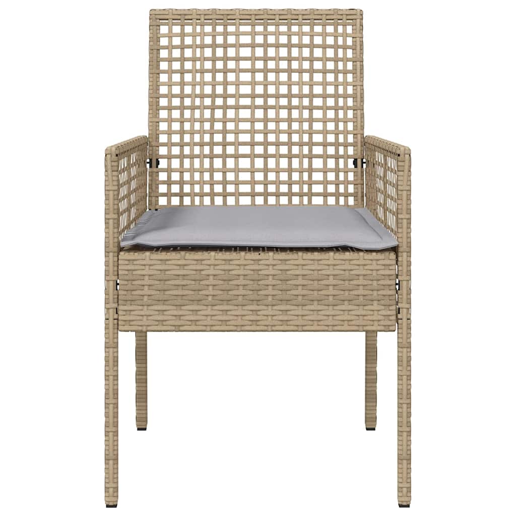 Gartenstuhl 2 Stk. Beige Poly-Rattan