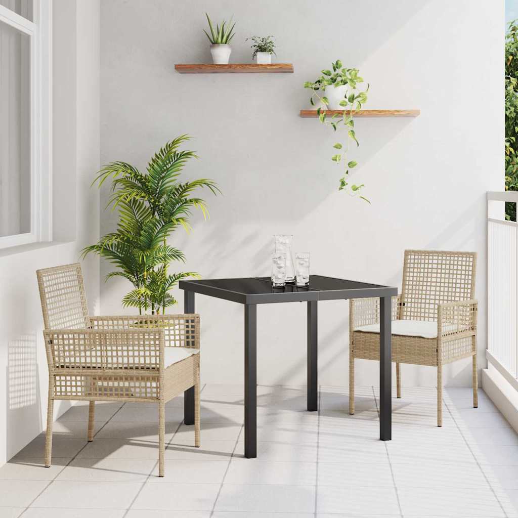 Gartenstuhl 2 stk. Beige Poly-Rattan