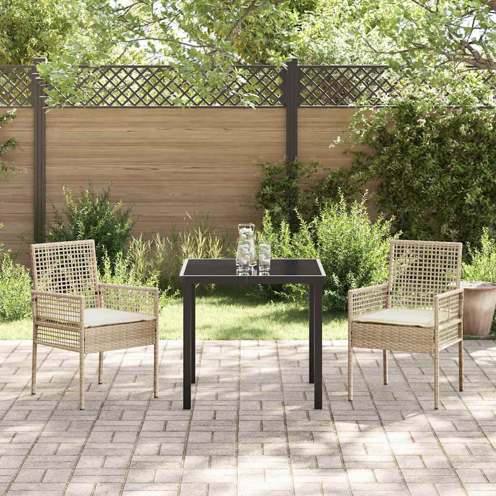 Gartenstuhl 2 stk. Beige Poly-Rattan