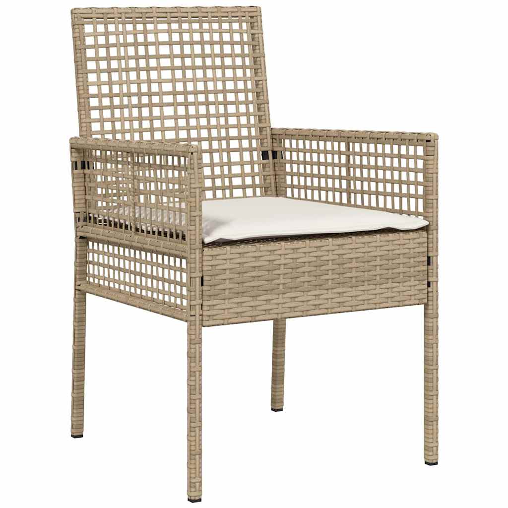 Gartenstuhl 2 stk. Beige Poly-Rattan