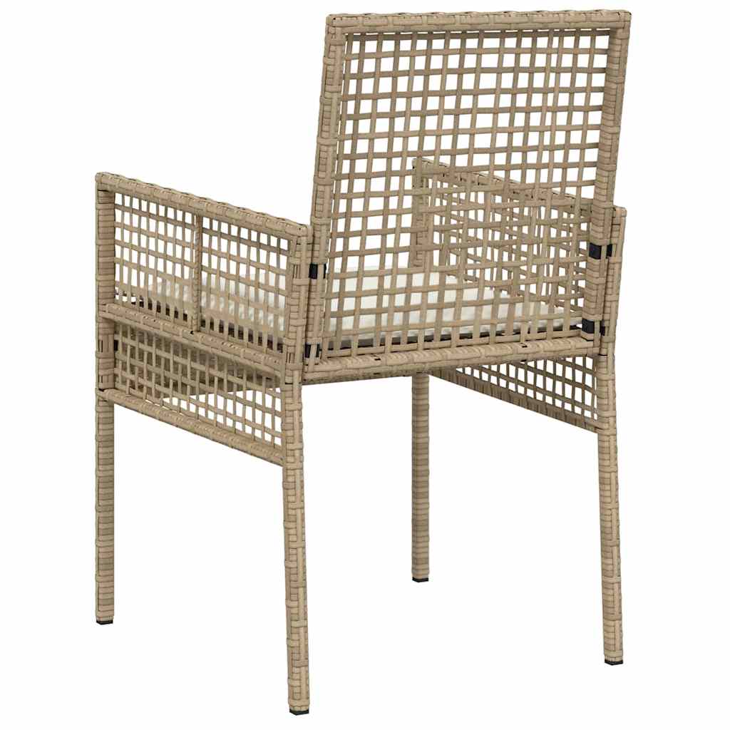 Gartenstuhl 2 stk. Beige Poly-Rattan