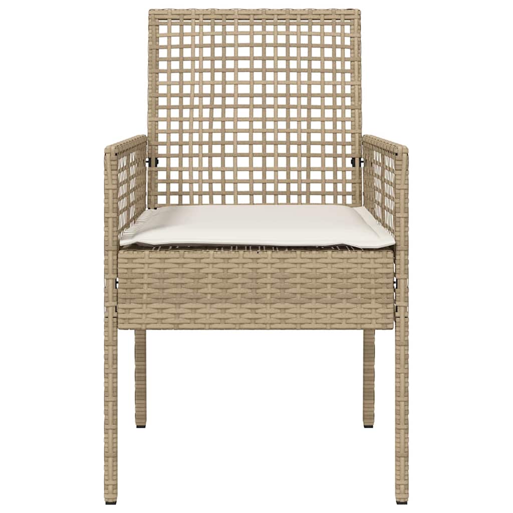 Gartenstuhl 2 stk. Beige Poly-Rattan