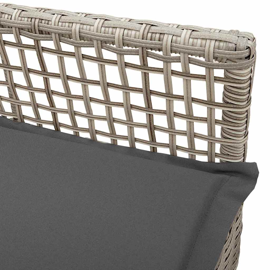 Gartenstuhl 2 Stk. Hellgrau Poly-Rattan