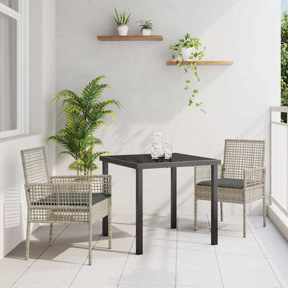 Gartenstuhl 2 stk. Hellgrau Poly-Rattan