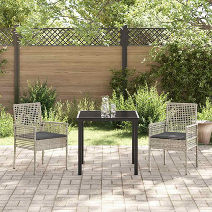 Gartenstuhl 2 stk. Hellgrau Poly-Rattan