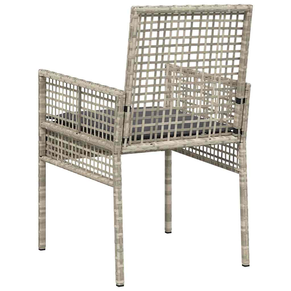 Gartenstuhl 2 Stk. Hellgrau Poly-Rattan