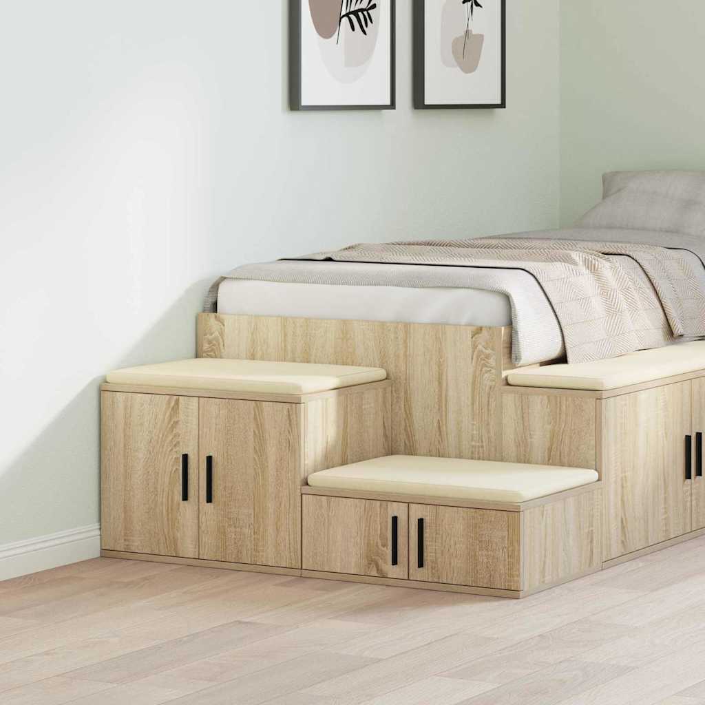 Aufbewahrungsschrank 2 stk. Sonoma-Eiche 127 x 41 x 40 cm
