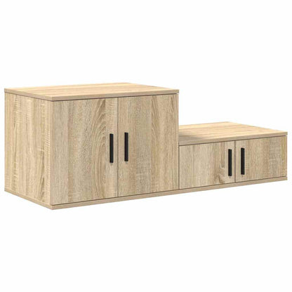 Aufbewahrungsschrank 2 stk. Sonoma-Eiche 127 x 41 x 40 cm