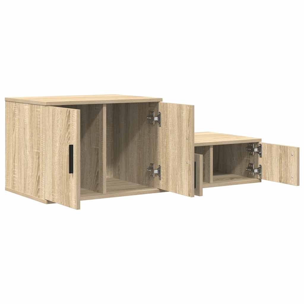 Aufbewahrungsschrank 2 stk. Sonoma-Eiche 127 x 41 x 40 cm