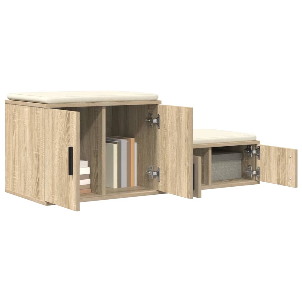Aufbewahrungsschrank 2 stk. Sonoma-Eiche 127 x 41 x 40 cm