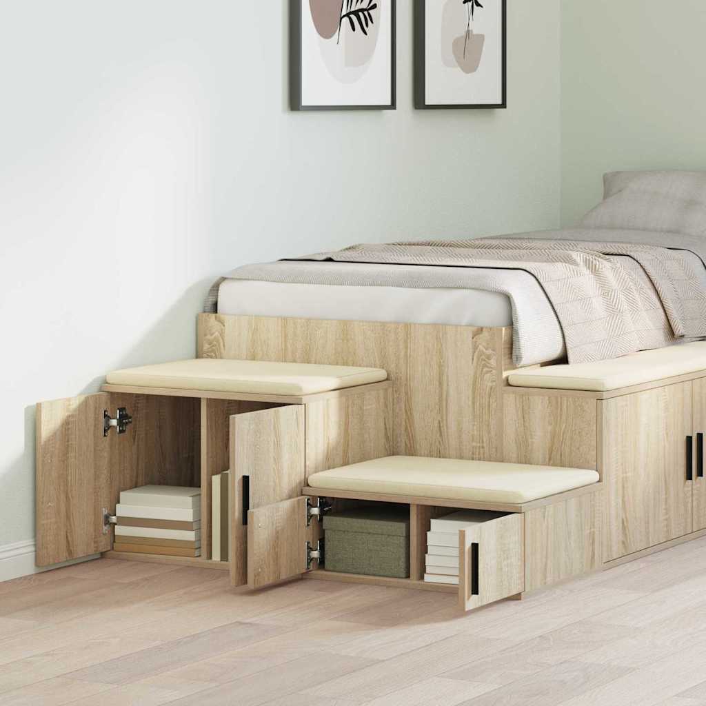 Aufbewahrungsschrank 2 stk. Sonoma-Eiche 118 x 41 x 40 cm