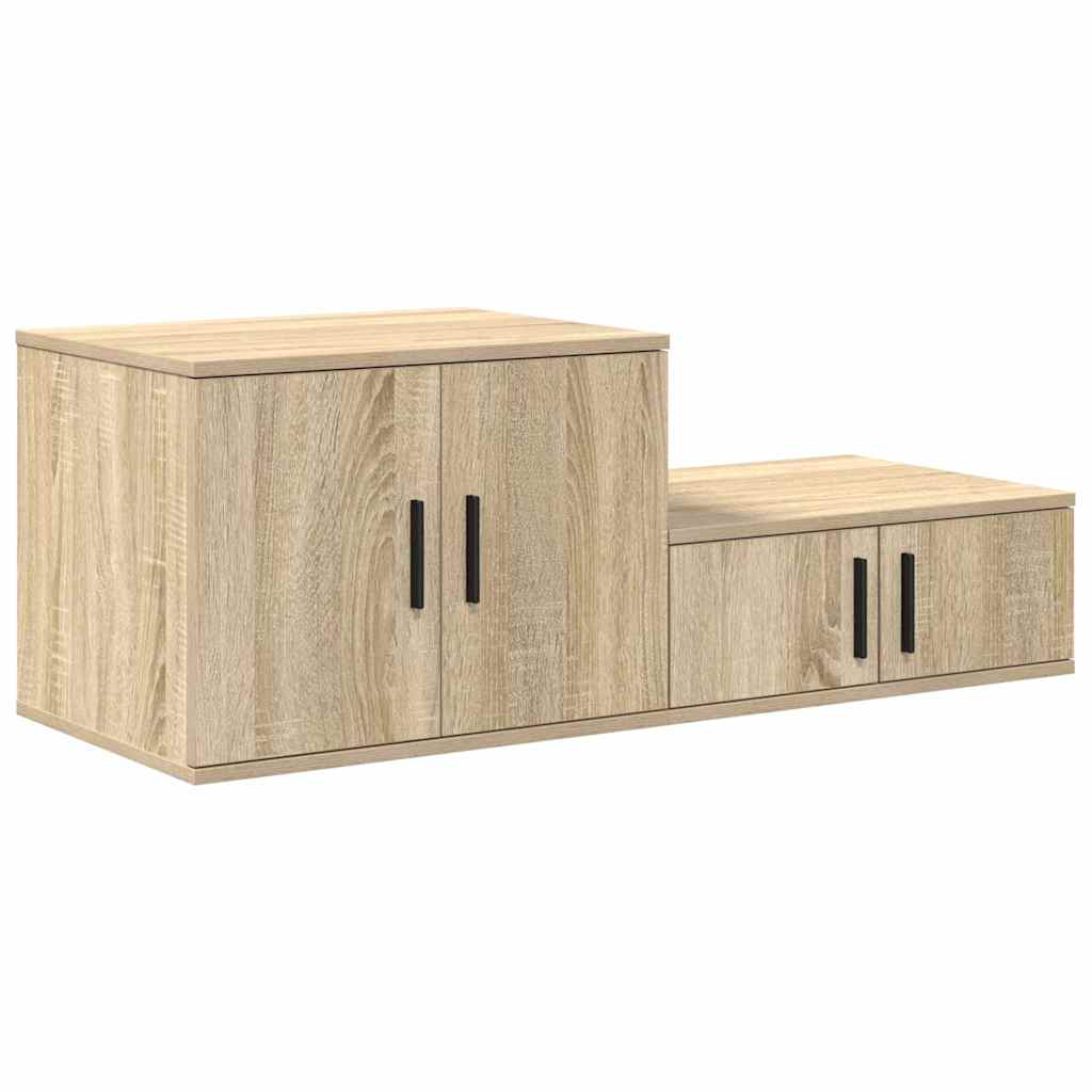 Aufbewahrungsschrank 2 stk. Sonoma-Eiche 118 x 41 x 40 cm