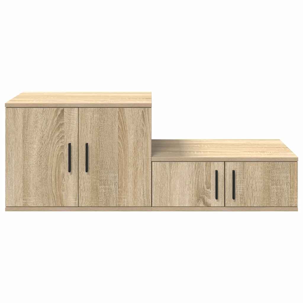 Aufbewahrungsschrank 2 stk. Sonoma-Eiche 118 x 41 x 40 cm