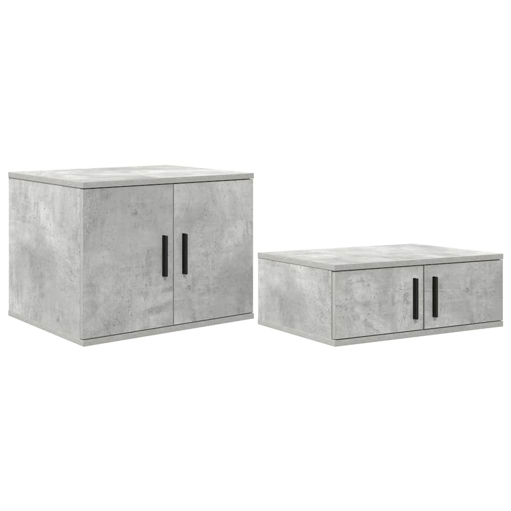 Aufbewahrungsschrank 2 stk. Beton Grau 108 x 41 x 40 cm