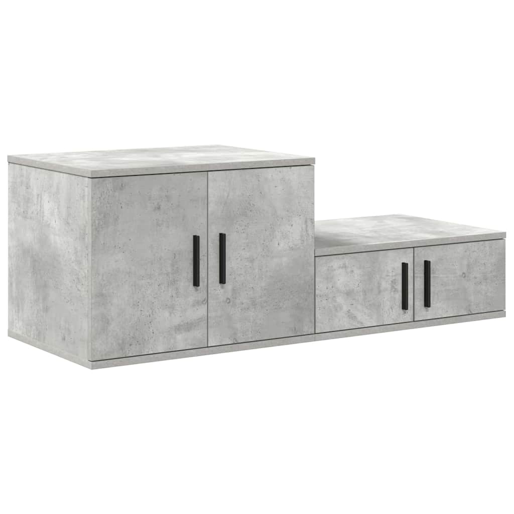 Aufbewahrungsschrank 2 stk. Beton Grau 108 x 41 x 40 cm