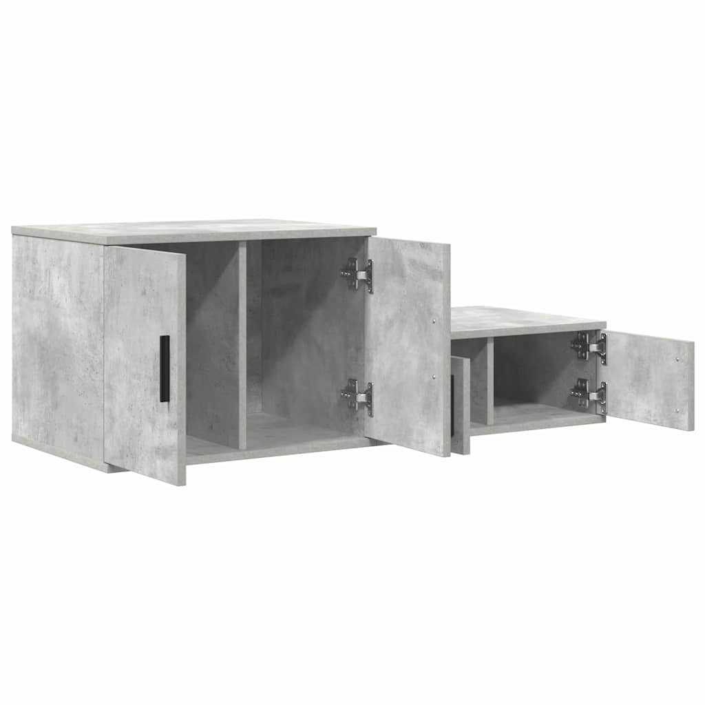 Aufbewahrungsschrank 2 stk. Beton Grau 108 x 41 x 40 cm