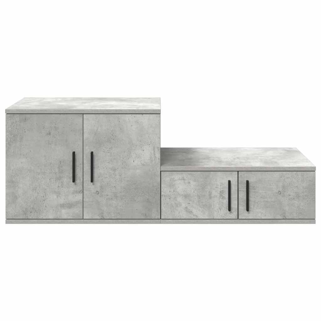 Aufbewahrungsschrank 2 stk. Beton Grau 108 x 41 x 40 cm
