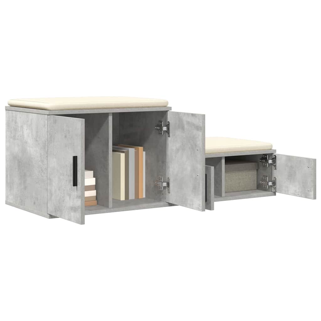 Aufbewahrungsschrank 2 stk. Beton Grau 108 x 41 x 40 cm